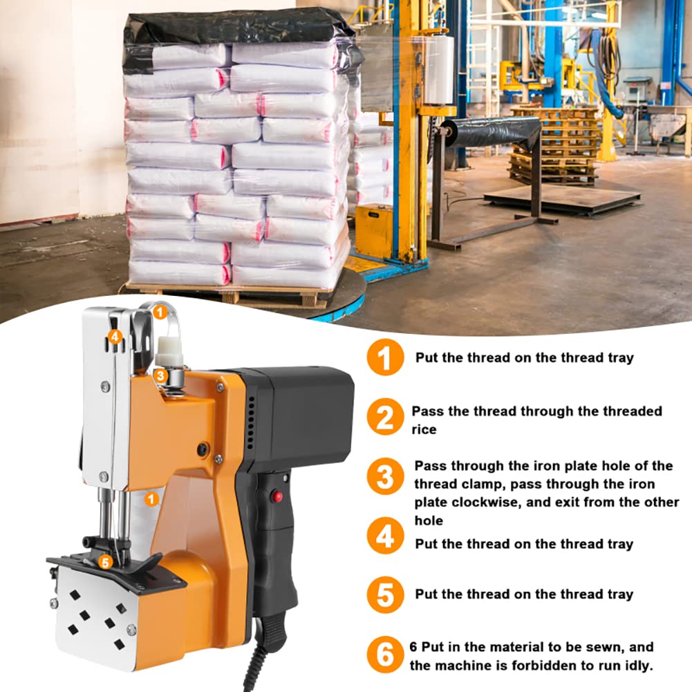 Machine de Fermeture de Sac électrique, 190 W, scelleuse de Fermeture de Sac à Main, 2 s/Sac, Couture d'emballage de Sac pour Sac/tissé/Riz/Peau de Serpent/Papier/Sacs en Plastique