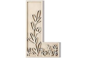 Layered 12" Floral Wall Letters for Boho Nursery, Weddings, and Home Decor