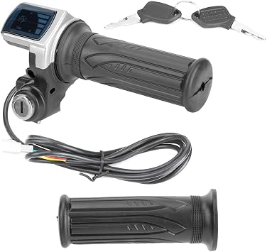 Electric Bike Throttle,Throttle Grip,Motorcycle Throttle Lock,Half Twist Throttle Ebike,36v Half-Twist Throttle With Led Power Indicator Key Lock For Electric Bikes Scooters 36v keys