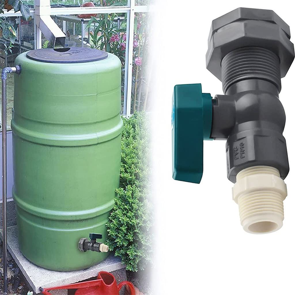 Valvola a globo in PVC, Palla in PVC. Kit deviatore a botte di pioggia Adattatore for rubinetto da giardino 3/4 for serbatoi d'acqua