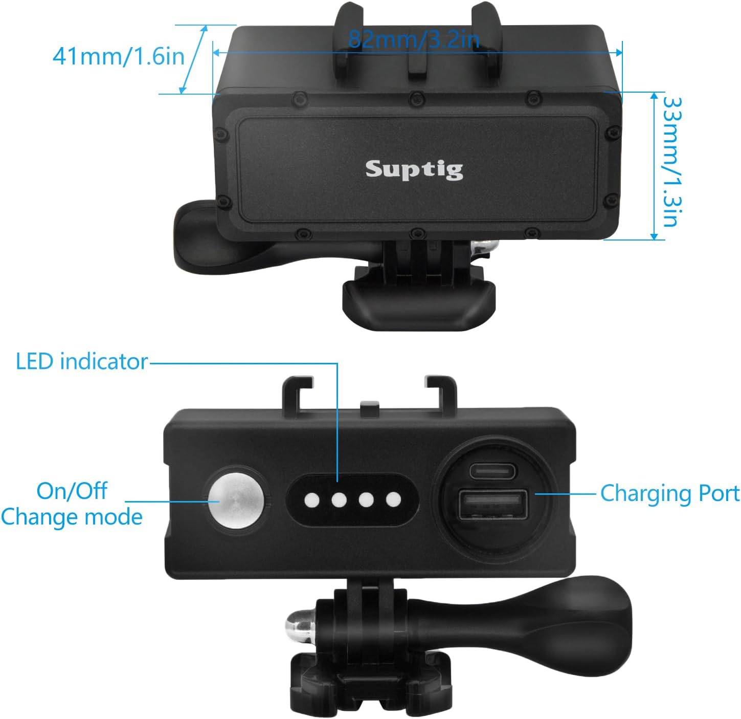 Suptig Portable Charger, Power Bank, Battery Charger Compatible for Gopro Hero 13, Hero 12, Hero 11, Hero 10, Hero 9 Hero 8, Hero 7, Hero 6, 5, 4 3 3+, Hero Session, DJI osmo, Insta 360 Action Cam