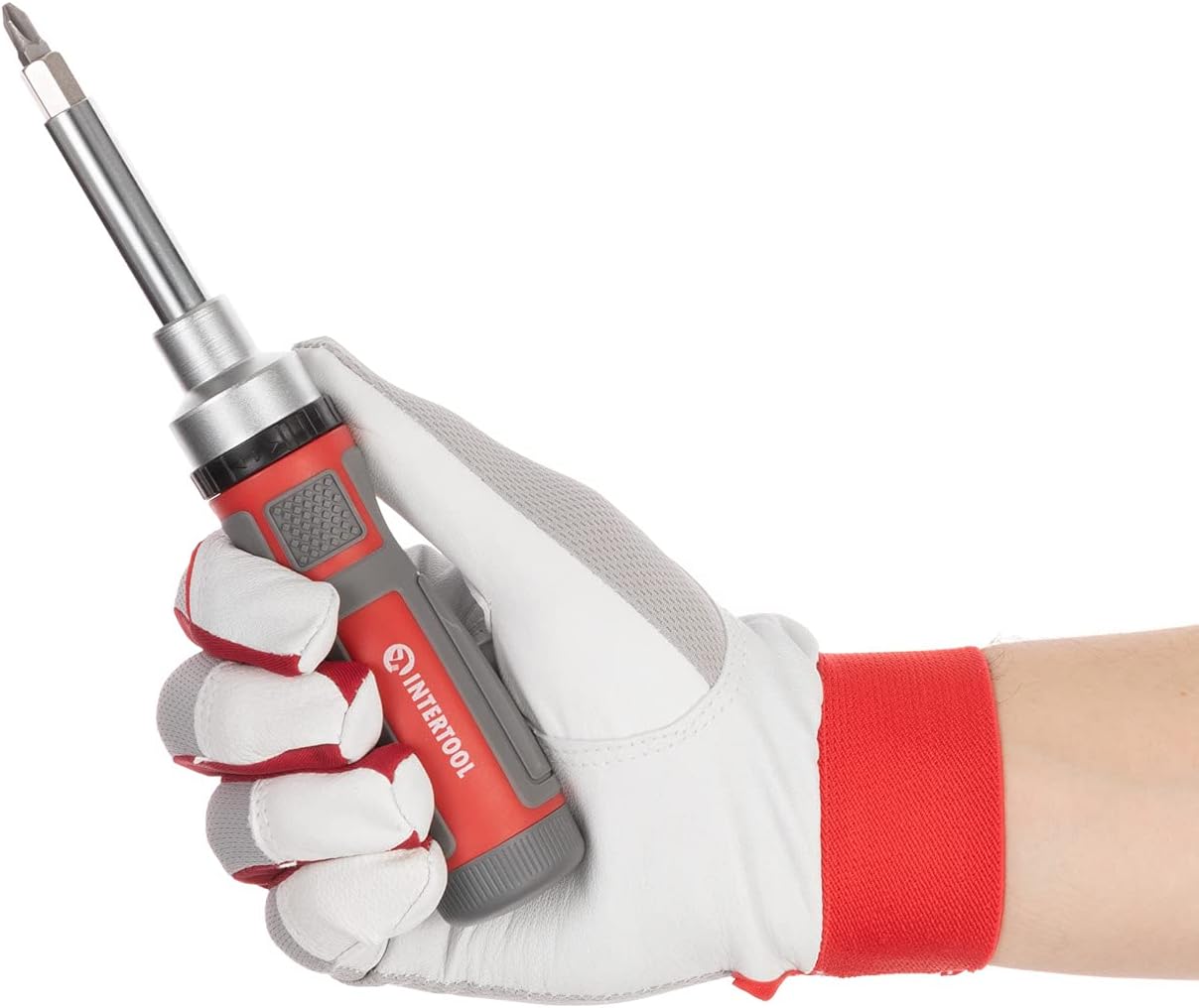 INTERTOOL 19-in-1 Ratcheting Screwdriver Set, Multi-Bit, High Strength Chrome Vanadium Steel, 8 Double-Ended Bits VT08-3376