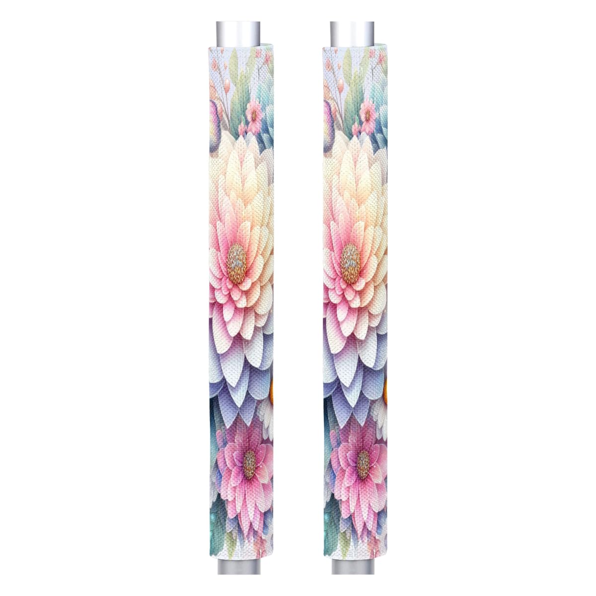 Pardick Spring Flower Floral Refrigerator Door Handle Covers Set of 2 Spring Flower Floral Washable Fridge Dishwasher Mocrowave Oven Door Decor Protector Handle Cover Kitchen Appliance Decorative
