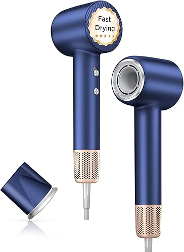 Miniatura 10 de Secador de pelo, profesional de 140000 rpm, motor sin escobillas, iónico negativo de bajo ruido, secado rápido, silencioso con boquilla magnética