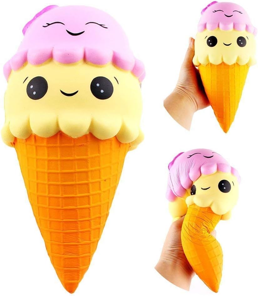 Lyhao Squishy Ice Cream Cone Jumbo 22cm Slow Rising Kawaii Collection Gift Soft Toy