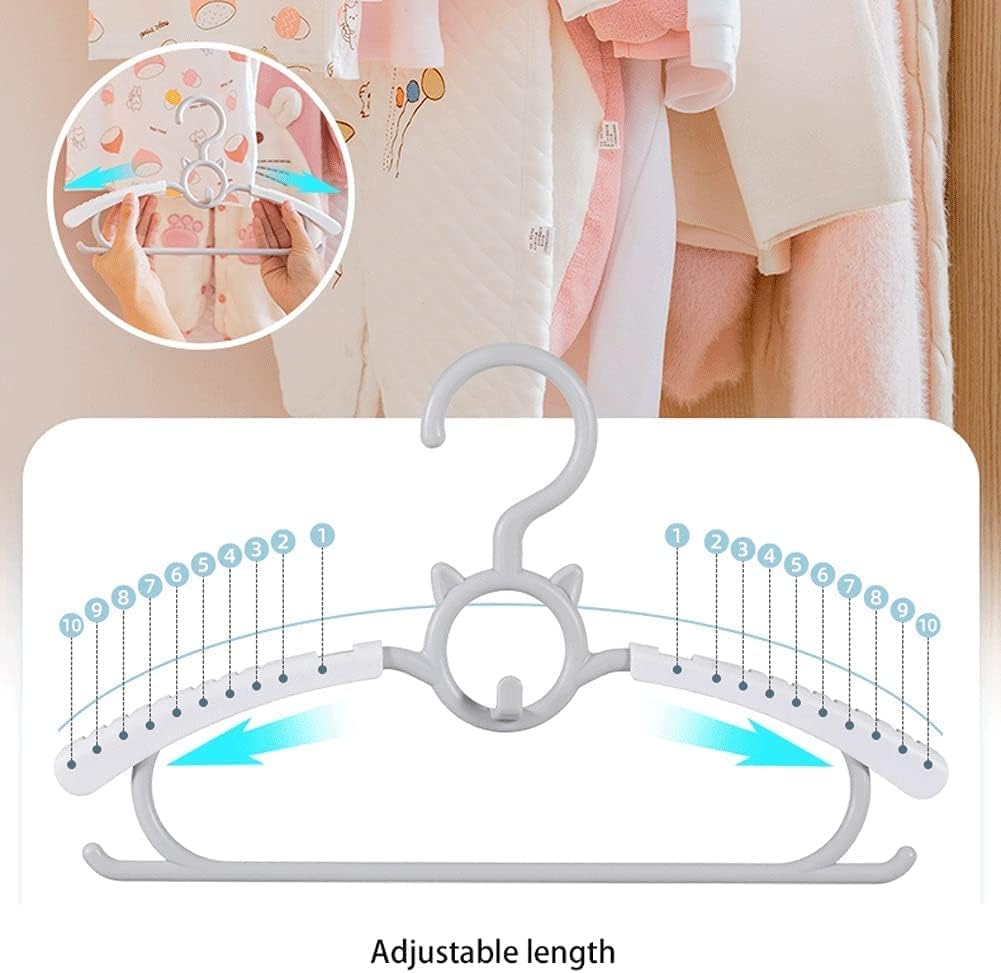 Hangers 5 Pieces Hangers, Multifunctional Retractable Rack Children's Hanger, Durable Thick PP Material Clothes Hangers, Adjustable Length Strong