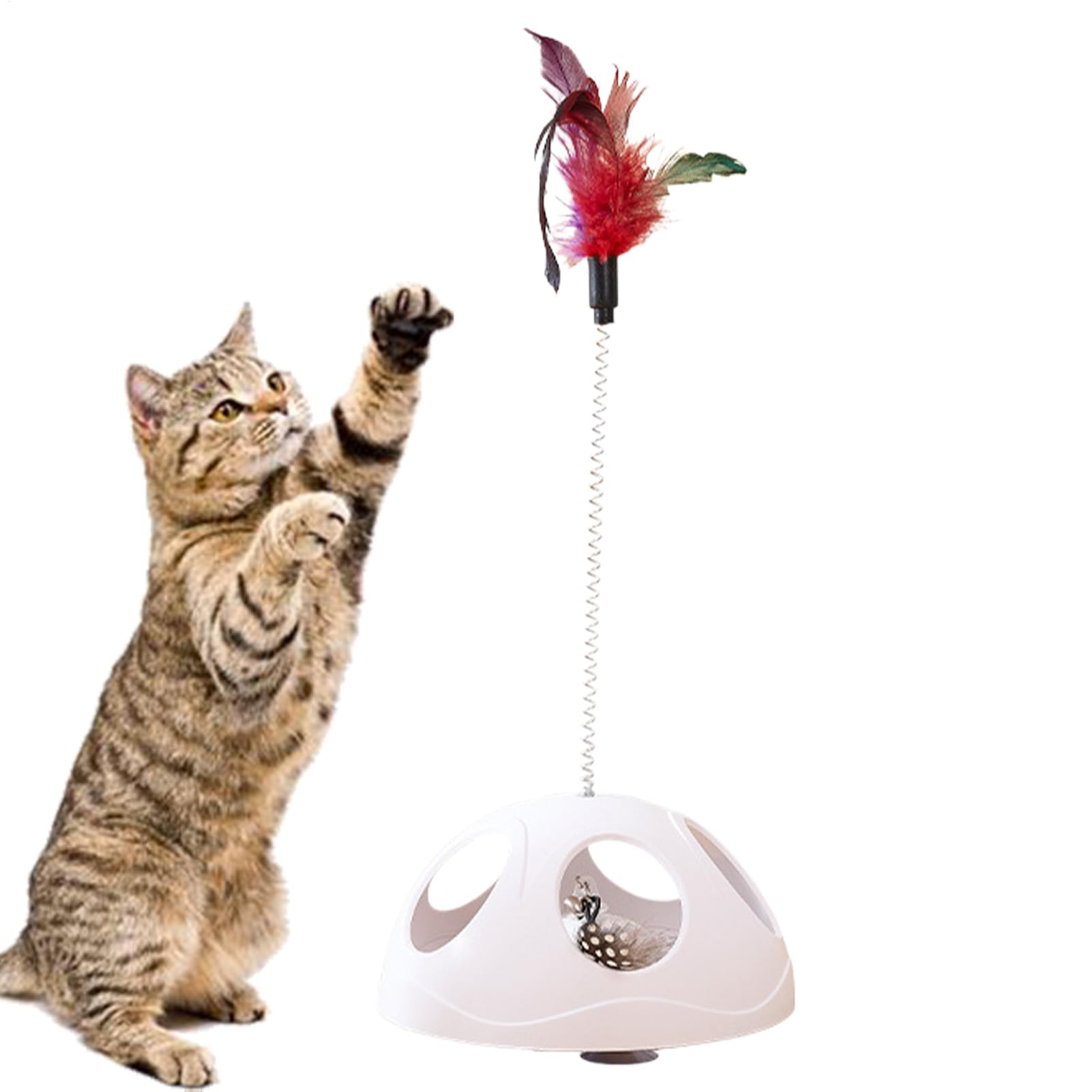 Juguetes de plumas para gatos interactivos de cuerda para entrenamiento en casa