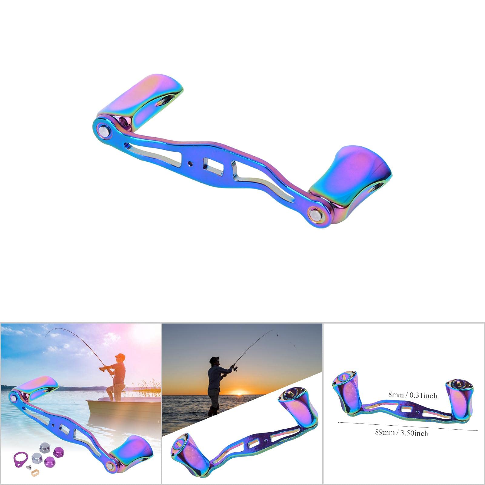 poignée de Moulinet de pêche, Bouton d'alimentation en métal de qualité supérieure, Bras à Bascule coloré et Durable, Accessoires de Remplacement pour la Modification de