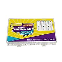 Vista 5 de Kit de 24 valores de diodos LED multicolor 5 mm 3 mm, lámpara LED redonda transparente, blanco, rojo, azul, amarillo, verde, naranja, púrpura