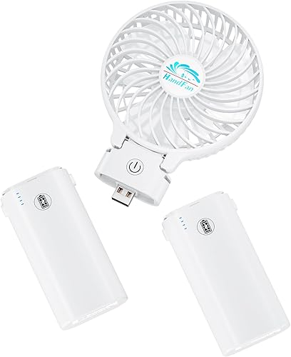HandFan Ventilador de mano portátil de 10400 mAh, ventilador de mano de larga duración de 40 horas recargable, mini ventiladores personales