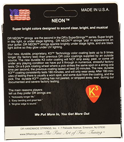 Dr Cordes Nwe-11 DR Neon Guitare électrique Cordes, lourd, Blanc - Les Beatles, Paul McCartney, John Lennon, RIngo Starr, George Harrison Dr Cordes Nwe-11 DR Neon Guitare électrique Cordes, lourd, Blanc – Image 3