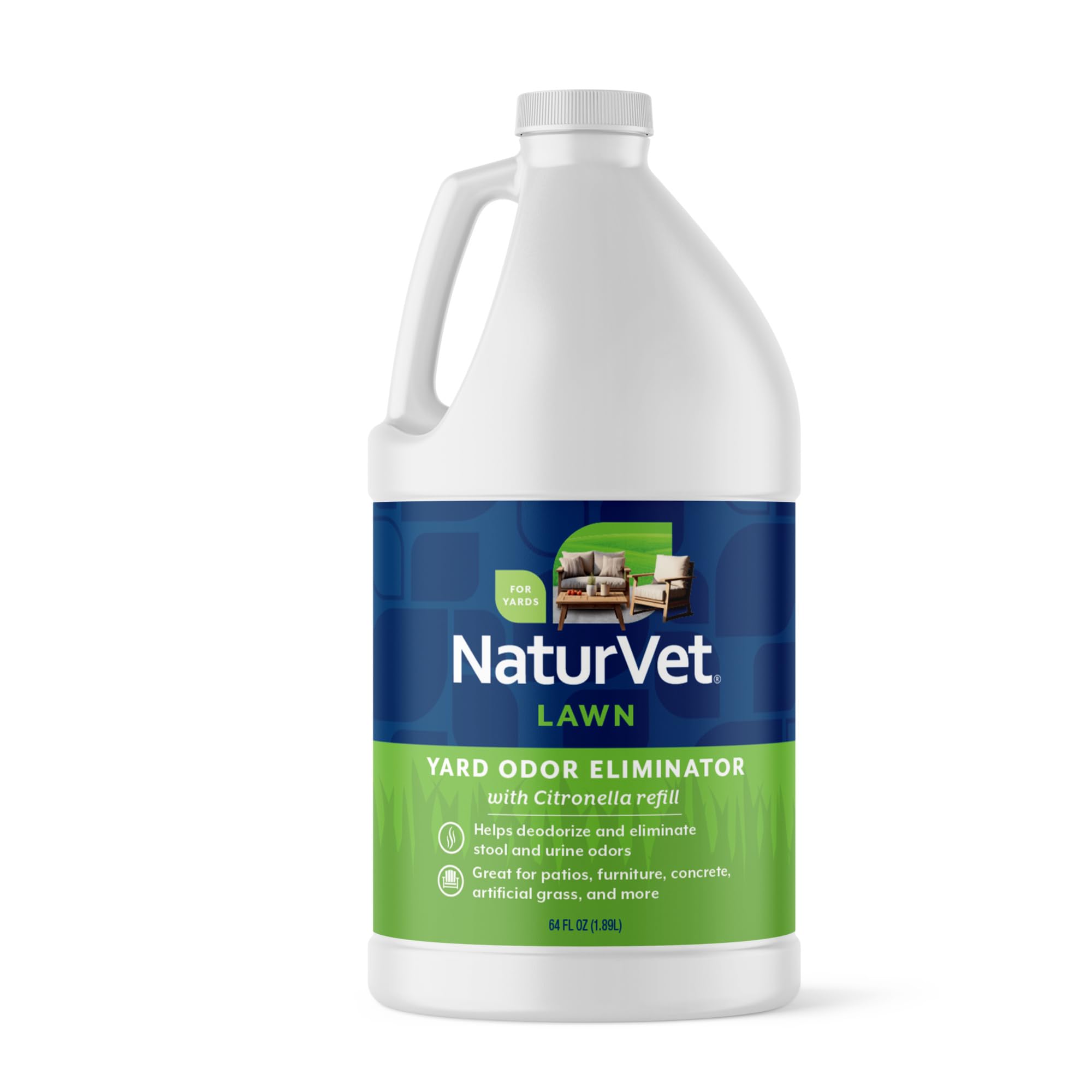 NaturVet Yard Odor Eliminator Plus Citronella for Dog Odors- 64 oz Refill