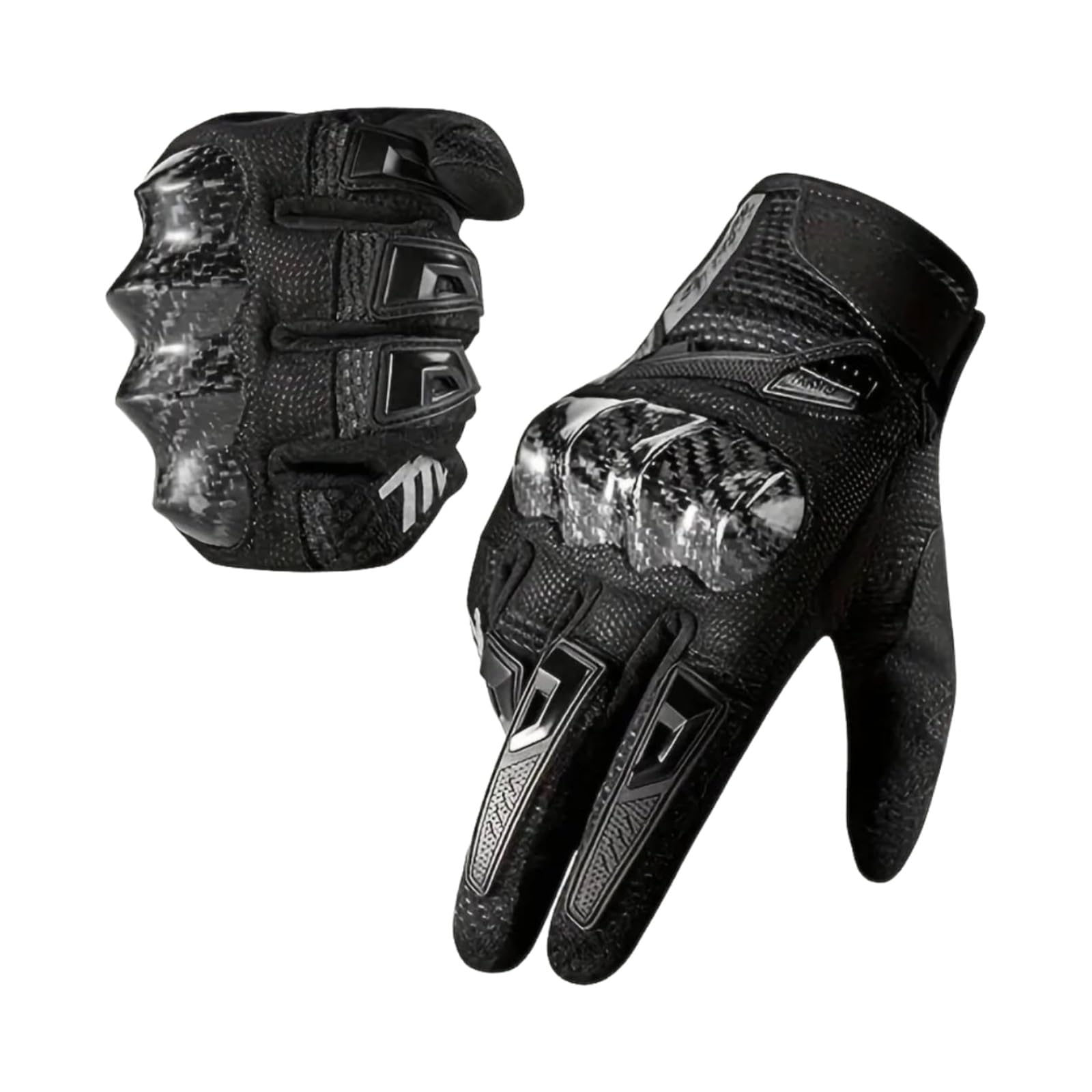 Motorcycle Gloves for Men - Carbon Fiber Knuckle Protection Breathable Touchscreen Motocross Dirt Bike Riding powersports Glove for