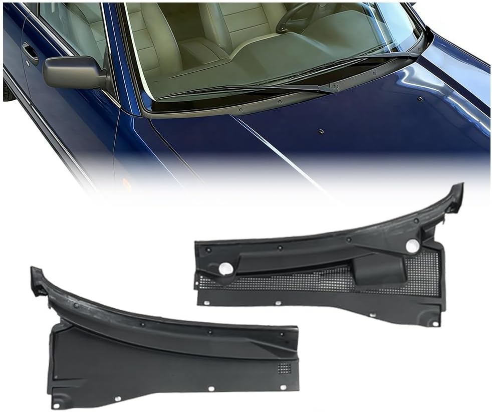 Windshield Wiper Cowl Panel Grille for 2001-2007 Ford Escape 2005-2007 Mercury Mariner Replacement for YL8Z78022A68AAA YL8Z78022A69AAA FO1271101 FO1271102 PP+Rubber Composite Black