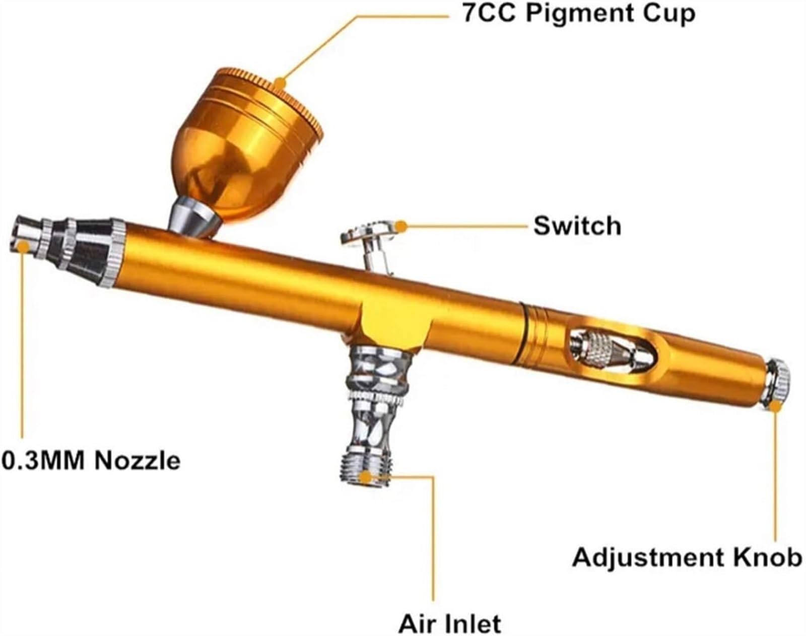 Zestaw aerografu narzędzie do aerografu podwójne działanie grawitacyjne 0.3mm dysza Spray aerograf ciasto dekorowanie pędzle do Manicure paznokci