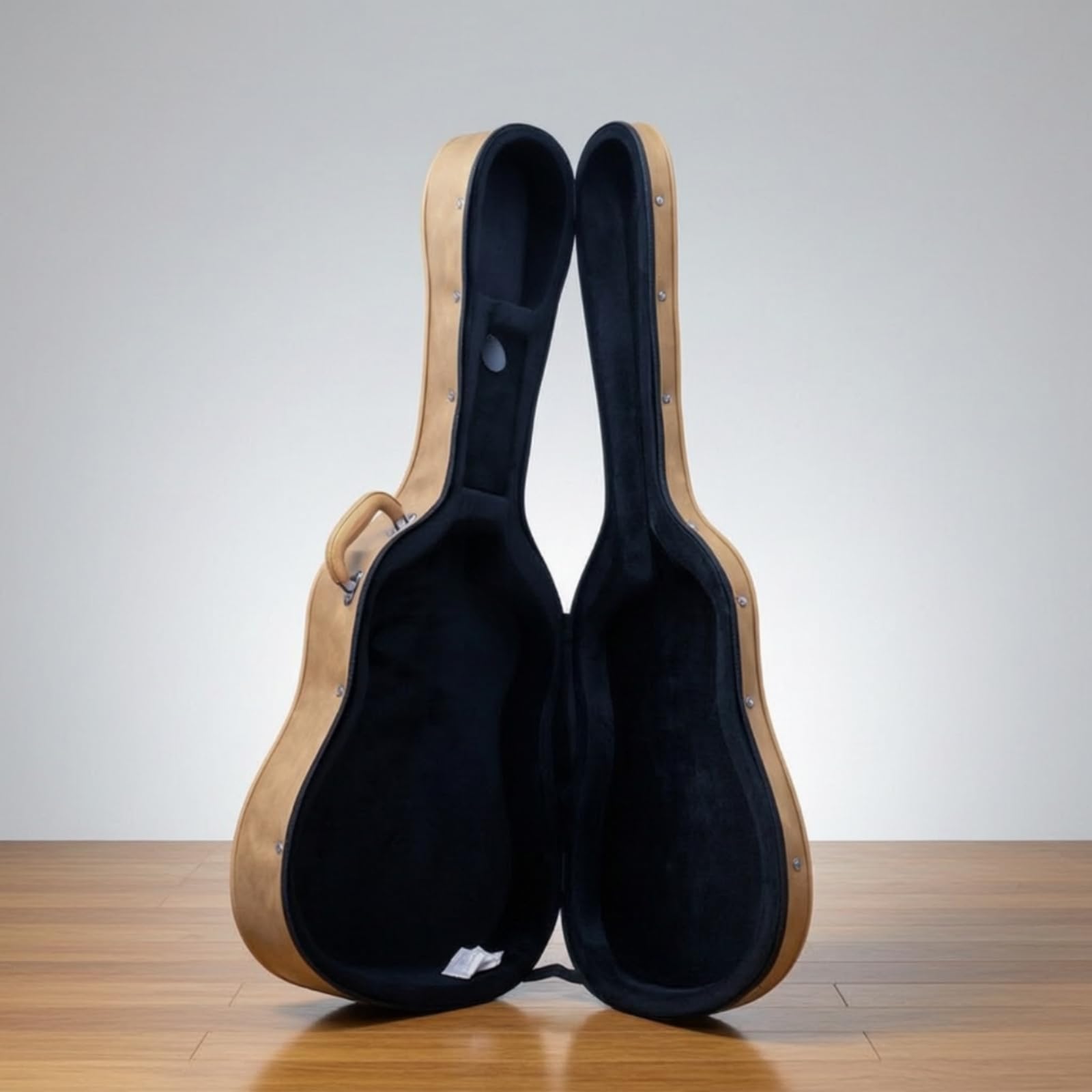 Gitarrenkoffer Akustikgitarre Koffer Etui Hartschale Konturiert für Und Hals Innen Weich Ausgekleidet für Festen Sitz mit Tragegriff Und, Array, Grau-Beige, 41 Zoll