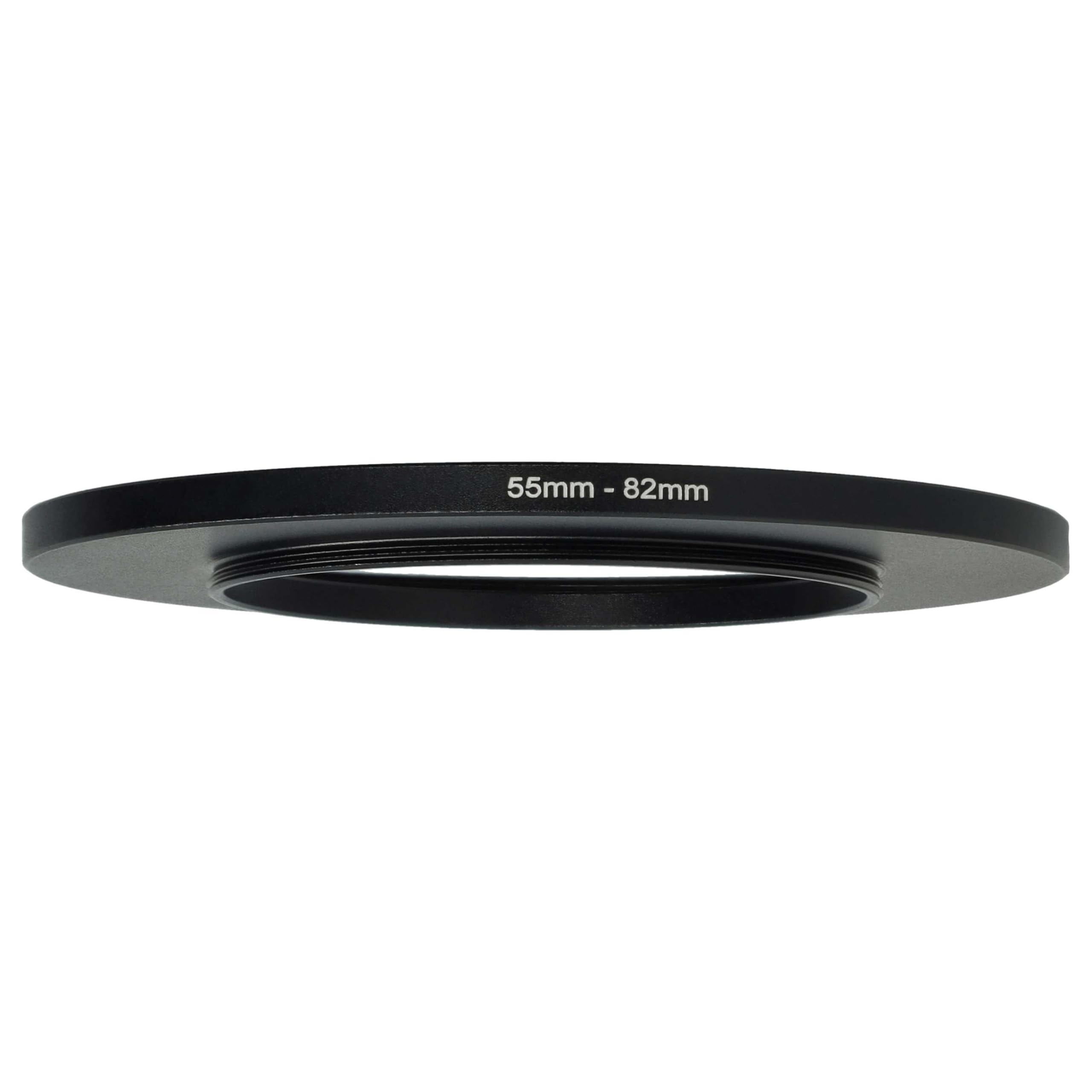 vhbw Adaptateur de Filtre Step-Up 55mm - 82mm pour Objectif d'appareil Photo, métal Noir