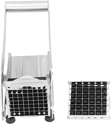 Cortador de patatas fritas, cortador de papas portátil de acero inoxidable con parte inferior de plástico para papas fritas (sin ventosas)