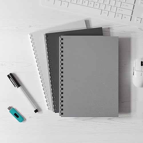 Miniatura 4 de Binditek Paquete de 50 cubiertas de polietileno texturizadas de cuero de 16 mil, cubiertas de presentación para informes comerciales y propuestas de