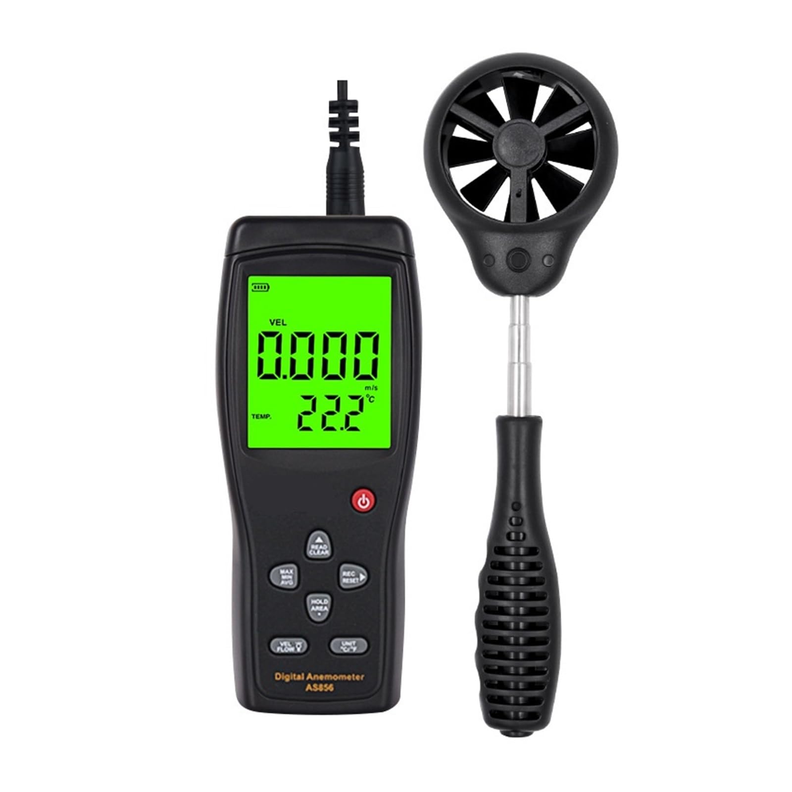Anemómetro de mano Probador De Volumen De Aire De Velocidad De Viento De Anemómetro De Conducto De Anemómetro De Mano De Alta Precisión