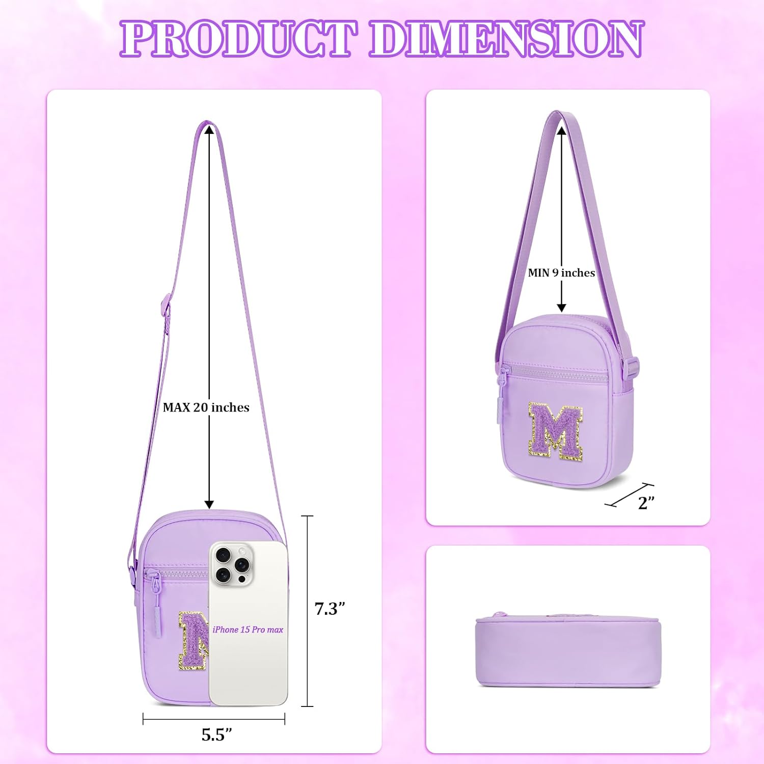 Birthday Gift for Girls Initial Kids Crossbody Purse Toddlers Bag for Age 3-10 - Image 6