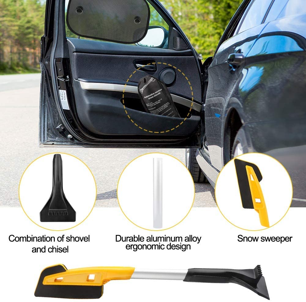 XMING Raschietto di ghiaccio, raschietto di ghiaccio for auto 2-in-1 con scopa, spazzola di neve, spazzola di neve, spazzola di neve, spazzola di neve, raschietto for auto for auto, SUV, Camion, parab