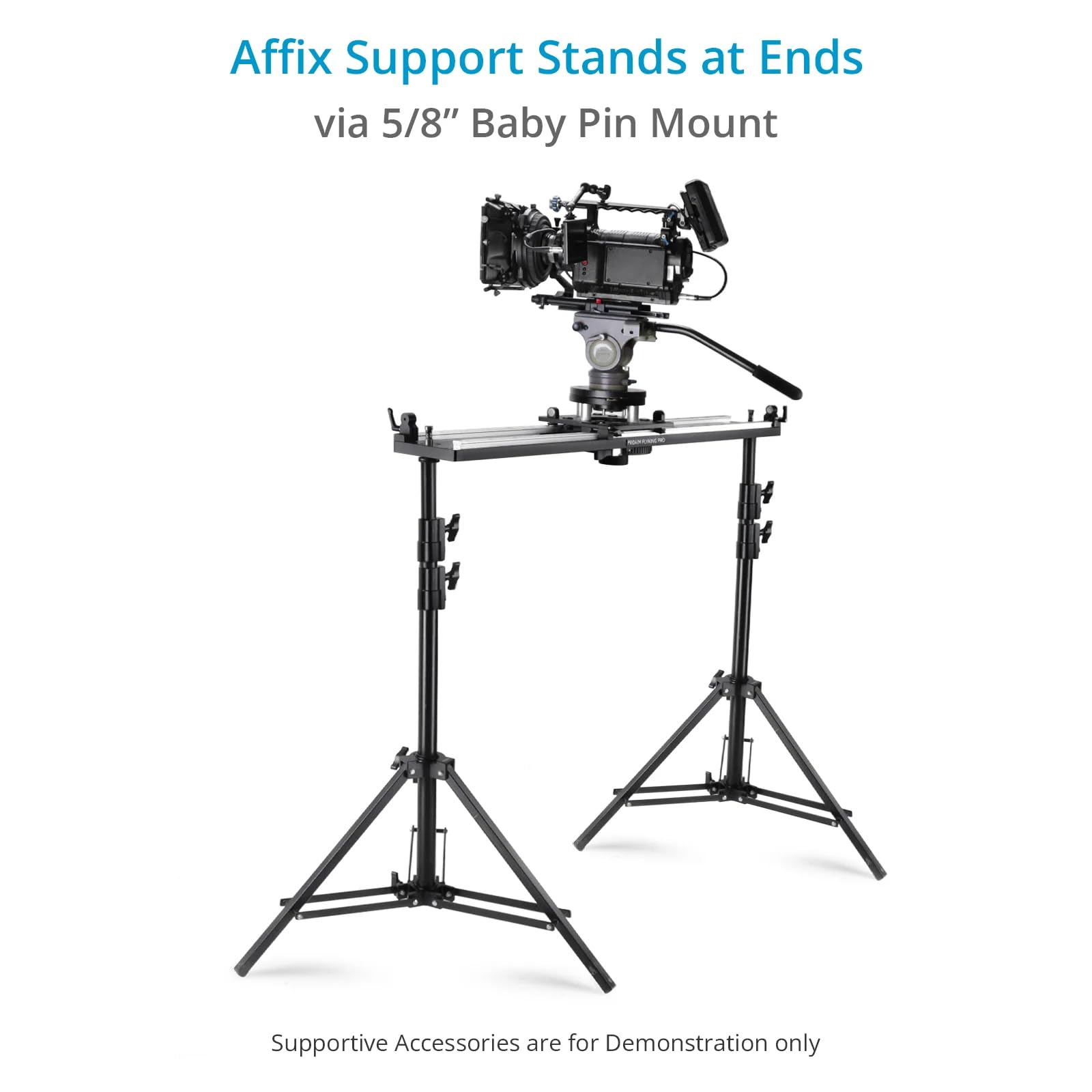 PROAIM Flyking PRO 4ft Mitchell Videokamera-Slider für Video- und Filmemacher. Nutzlast 5 kg–100 kg / 11 lb–220 lb. Verstellbare Magnetstopper und 5/8" Baby Pin-Halterung. (SL-FLPR-4)