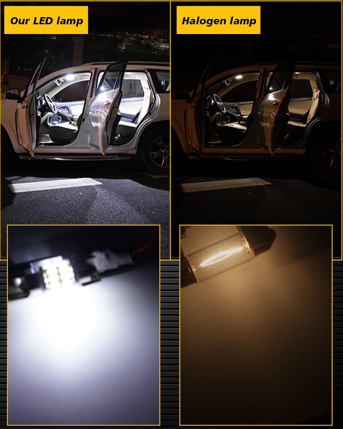 SoCal-LED Lot De 2 Ampoules LED Navettes 3710 36 Mm Canbus 6 W Haute