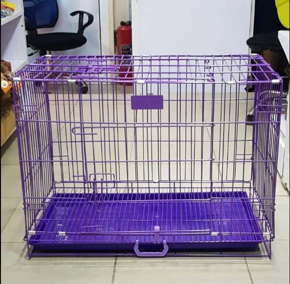 PSK PET MART Dog Cage Double Door Heavy Duty Folding Metal Kennel for Small Dogs and Puppies 24 Inch, Purple (B0C6K17FCV) Amazon Price History, Amazon Price Tracker