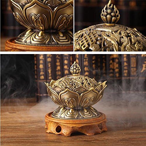 Miniatura 8 de Soporte para palo de incienso de aleación de cobre, soporte para quemador de incienso para palos, conos, budismo para el hogar, budista,