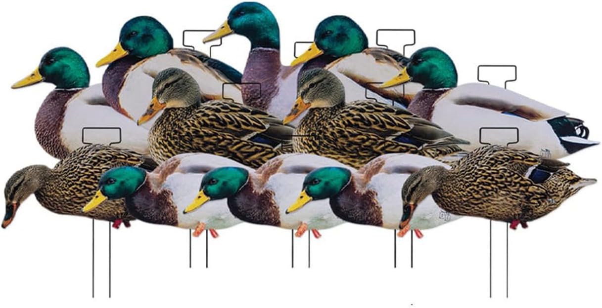 DAKOTA DECOY X-Treme Fully Flocked Mallard Duck Silhouettes, Decoy 12 Pack