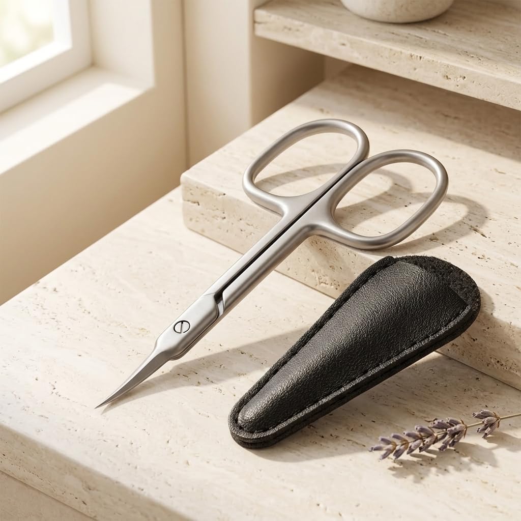 Cuticle Scissors 1 Piece Matte Stainless Steel Extra Fine Curved Tip