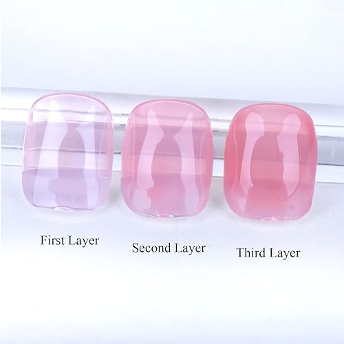 Miniatura 7 de Imtiti Esmalte de uñas de gel rosa transparente, 0.5 onzas líquidas, color rosa gelatina, translúcido UVLED, esmalte de gel para bricolaje, manicura