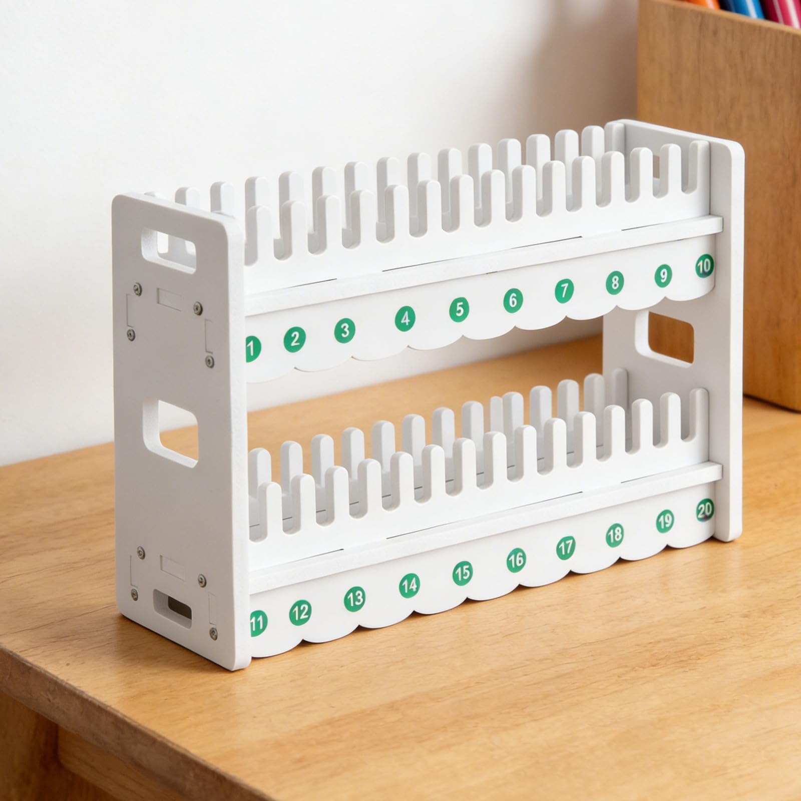 Toddmomy Supporto da Tavolo per Telefono in Legno Bianco a 2 Strati Organizzatore Multiscomparto per Ottimizzare lo Spazio in Ufficio e Scrivania