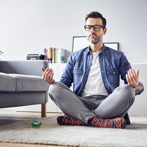 Miniatura 5 de Cristal de pirámide de orgón de chakras, pirámide de cristal EMF para decoración de cristales curativos, pirámide de orgón de amatista (chakra de