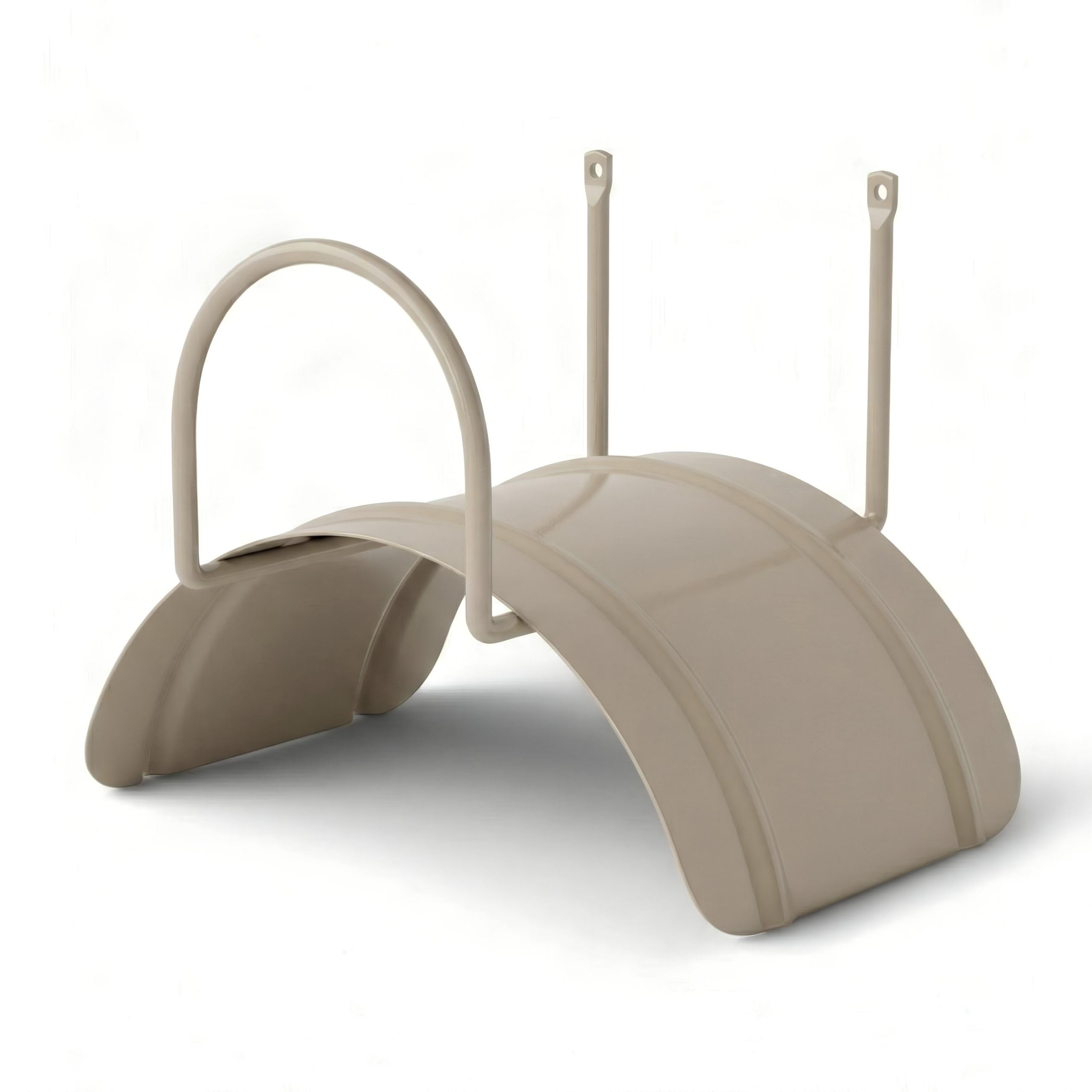 Soporte para manguera de jardín fabricado en Italia, de acero pulverizado, apto para manguera de hasta 25 m, soporte de pared con tornillos y tacos, arena
