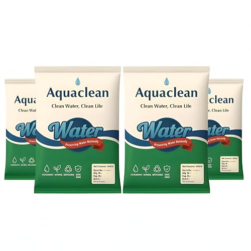 Aquatic Cleaning Powder 100gm, Aquarium Water Purifier Algae & Moss Remover Powder, Fish-Safe - Crystal Clear Water & Healthy Fish, Pond Treatment, Aquarium Cleaner (Pack of 4)