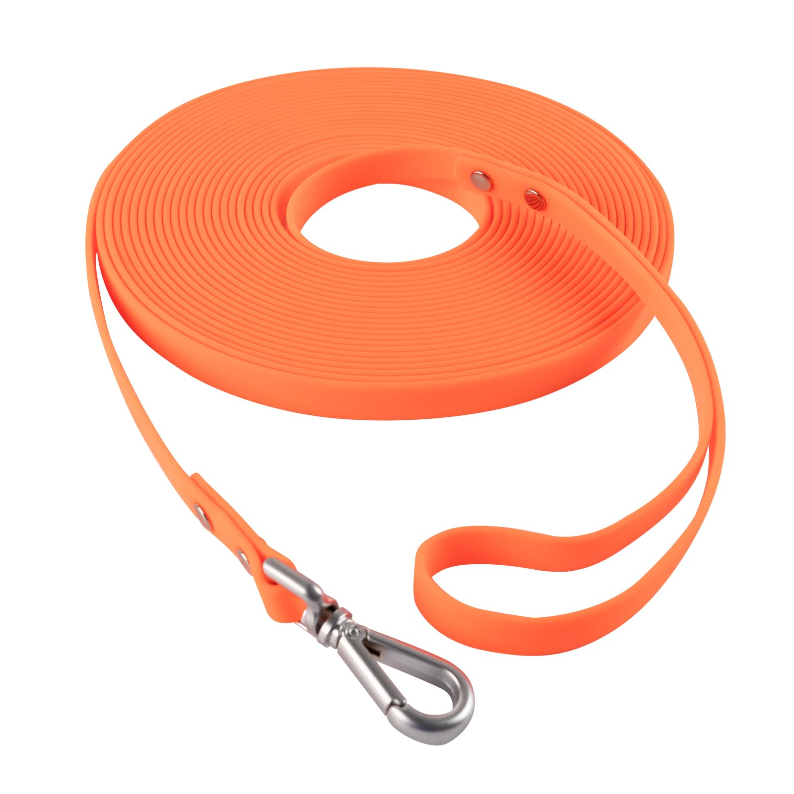 AUMAILI Dog Training Long Leash Waterproof Long Line Heavy Duty Outdoor Recall Lead 10ft 15ft 20ft 30ft 50ft for Small Medium Large Dog (Orange, 10FT)