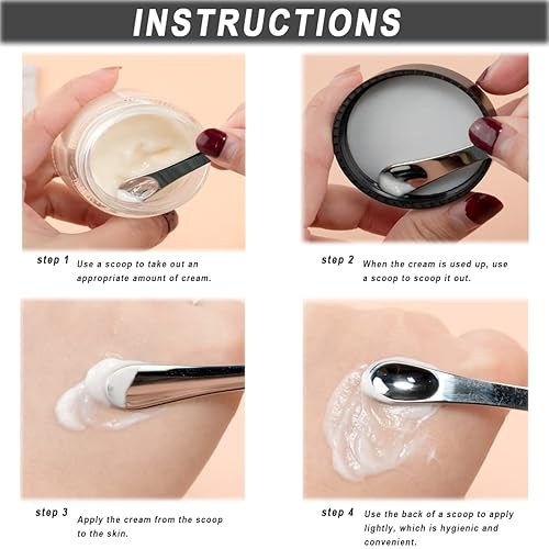 Miniatura 4 de Paquete de 9 espátulas cosméticas de metal para el cuidado de la piel, cuchara de belleza de maquillaje, mini máscara facial reutilizable, aplicador