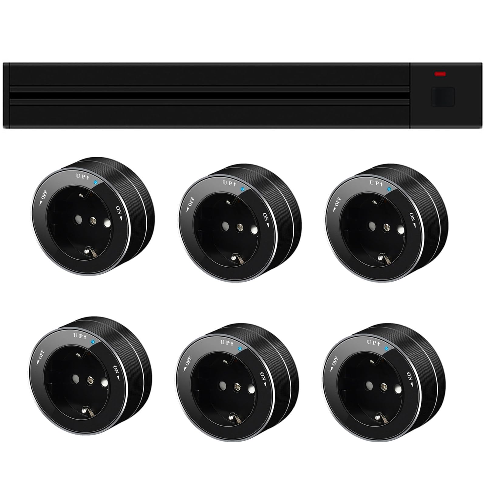 Presa Elettrica da Parete, Presa Elettrica Portatile da 8000 W con 6 Prese Rimovibili + 1 Binario, Antispruzzo | Antipolvere, per Cucine, Sale Riunioni, Facile Installazione G-60cm