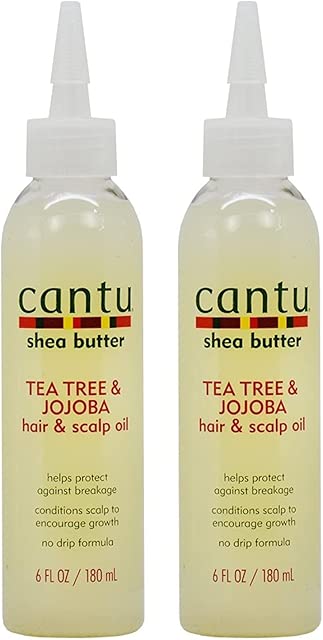 Cantu Shea Butter Tea Tree & Jojoba Hair & Scalp Oil 6 Ounce (180ml) (2 Pack)