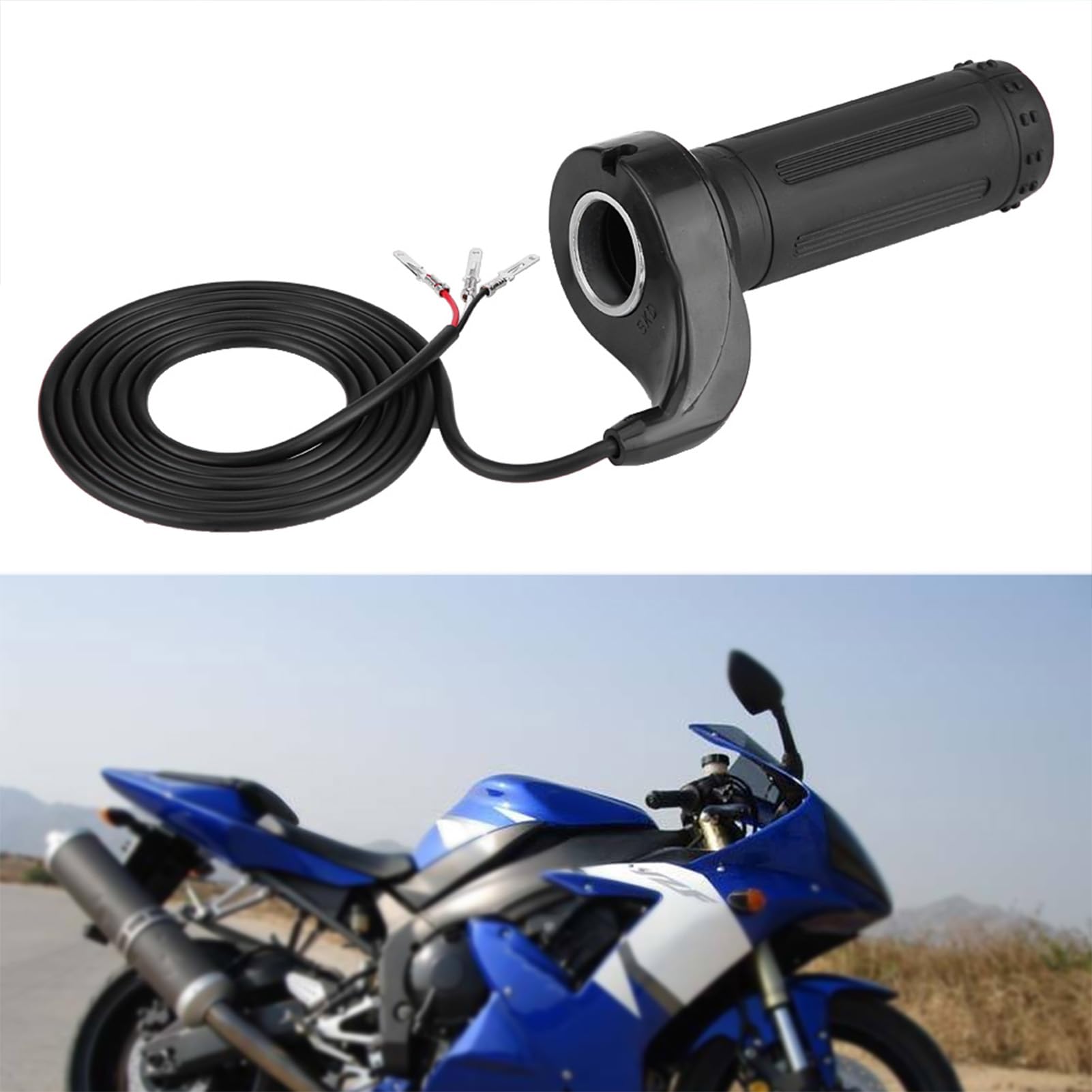 Sunicon Universal Ebike Throttle,Grip Electric Scooter Twist Grip Handle Grips with 3 Wires Electric Scooters Bicycles Pocket Bikes Mini Choppers Go Karts - Image 4