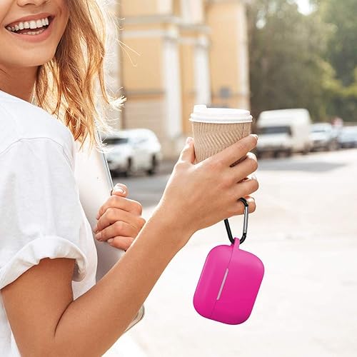 Miniatura 6 de Lerobo Funda para Airpods Pro, a prueba de golpes, lavable, de silicona, funda protectora compatible con Apple Airpods Pro, LED frontal visible