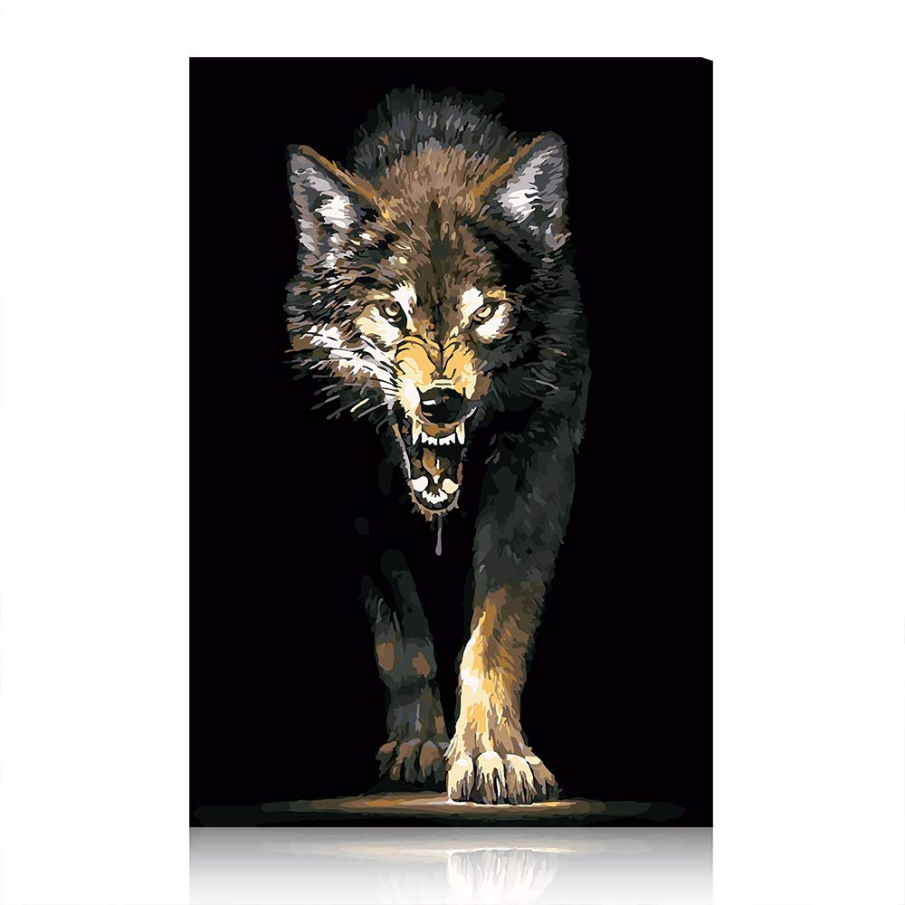 Tirages photo d'animaux loup aquarelle toile 100 x 160 cm