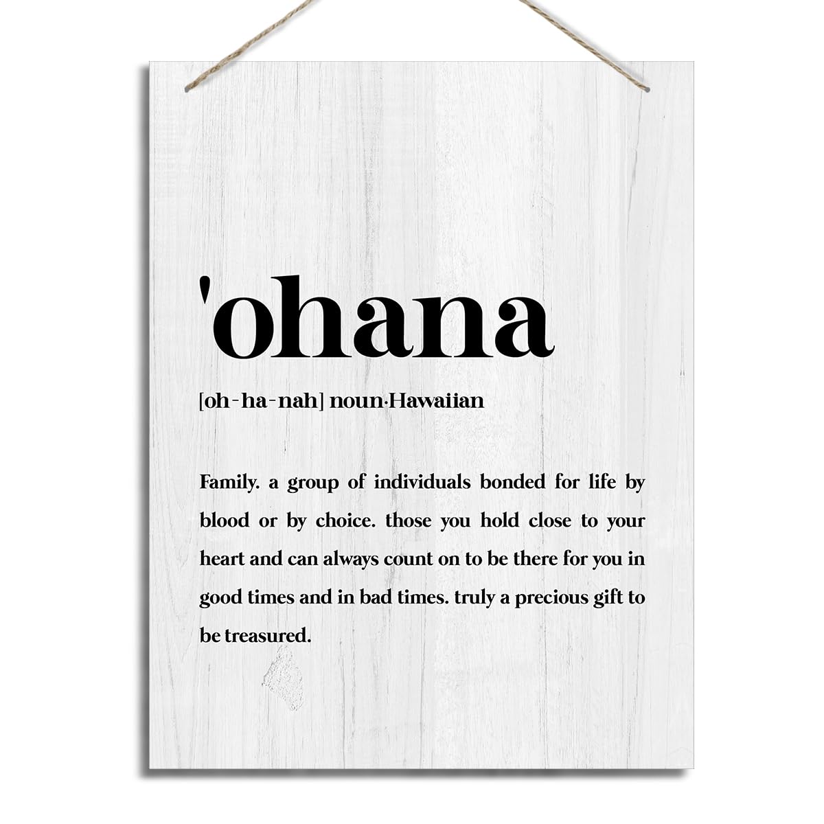 ZPPRJF Ohana Definition Home Decor Wall Art, Bedroom Decor, Hanging Wood Decor, Hanging Wall Art Decor, Cute Wall Art for Home Decorating, Ohana Means