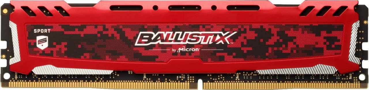 Crucial Ballistix Sport LT BLS16G4D32AESE 3200 MHz, DDR4, DRAM, Desktop Gaming Memory, 16 GB, CL16, Red