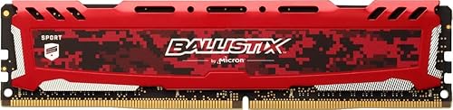 Crucial Ballistix Sport LT 3200 MHz DDR4 DRAM Memoria para juegos de escritorio individual 16 GB CL16 BLS16G4D32AESE rojo