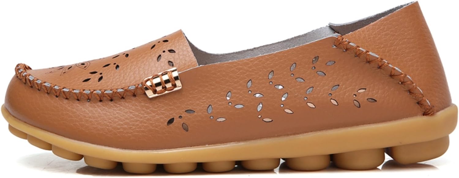 VenusCelia Women's Comfort Walking Boat Shoe 6 Tan(cutout)