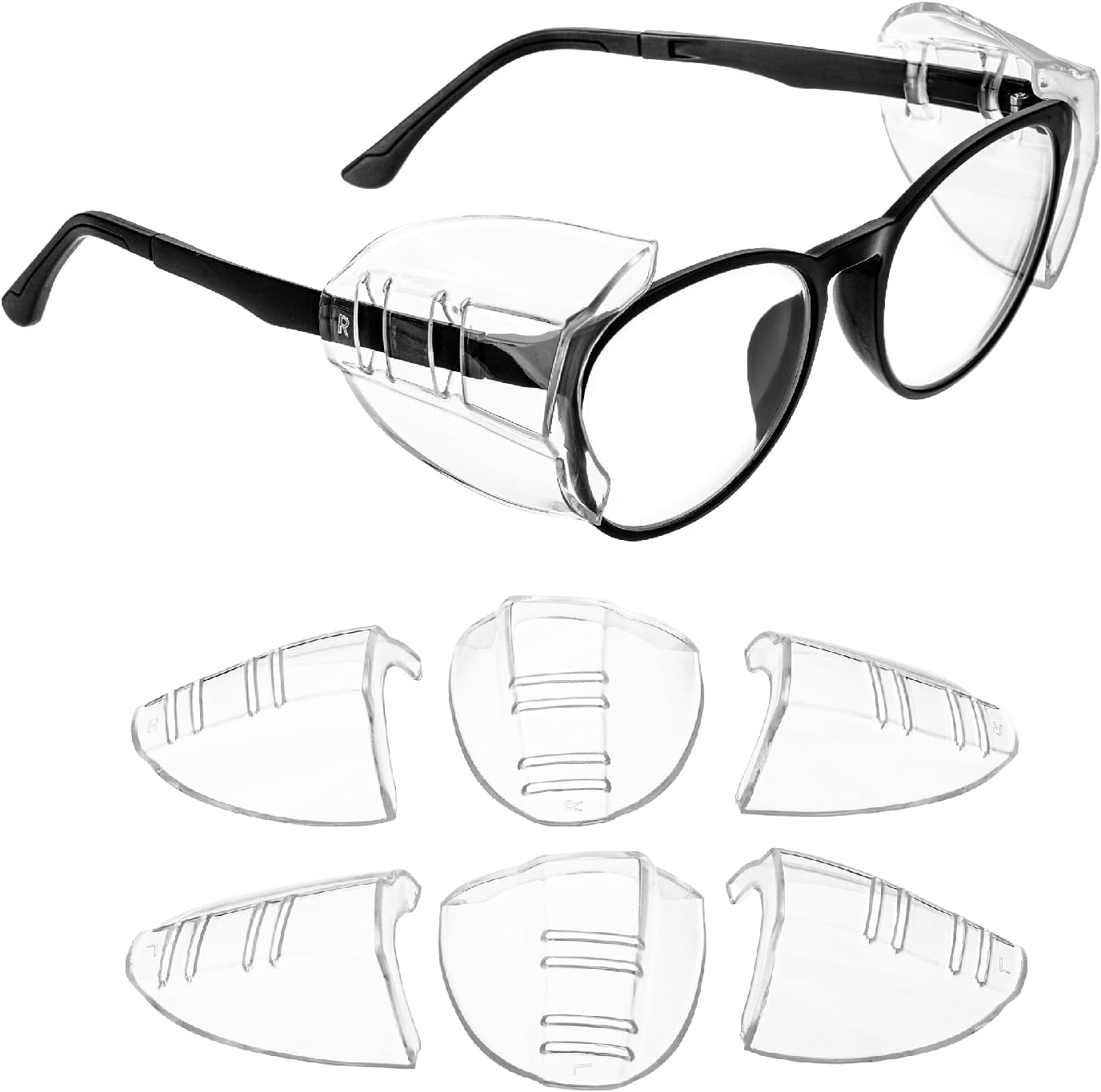 Safety Side Shields for Glasses, 2/4/6/10/12/16/20/24/30/32 pcs, Safety Glasses Side Shields for Eyeglasses