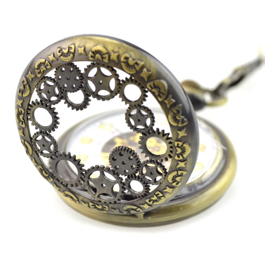 Orologio da Tasca Meccanico retrò, Numeri Arabi con Taschino con Catene for Uomo da Uomo